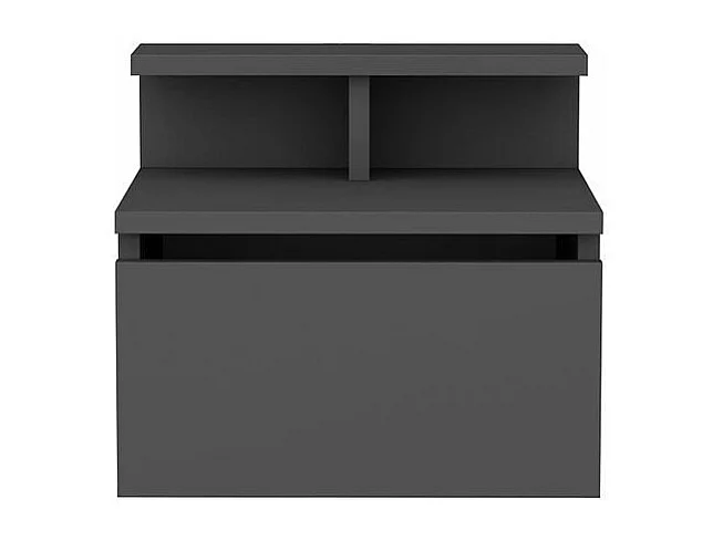 Table de chevet suspendue, 1 porte rabattable anthracite L39,8 cm - ALICE