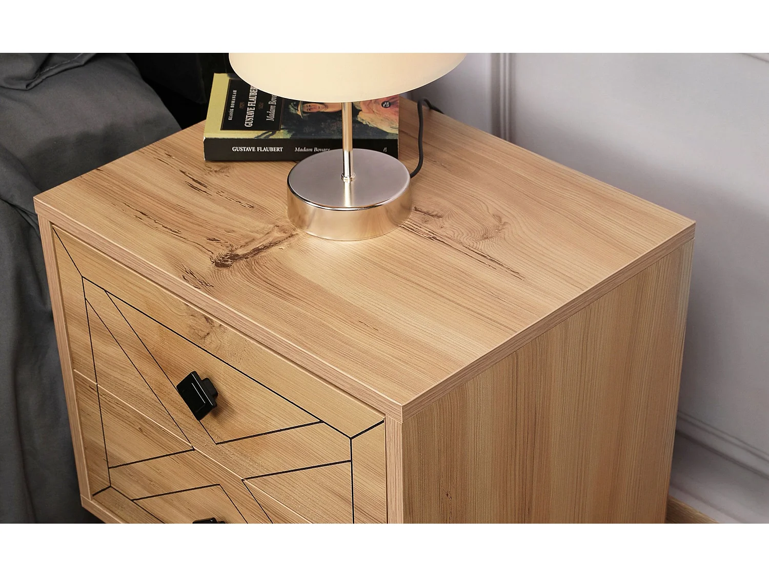 Mesilla de noche Kailua 376, Pino, Número de cajones: 2.00, 55x50x40cm