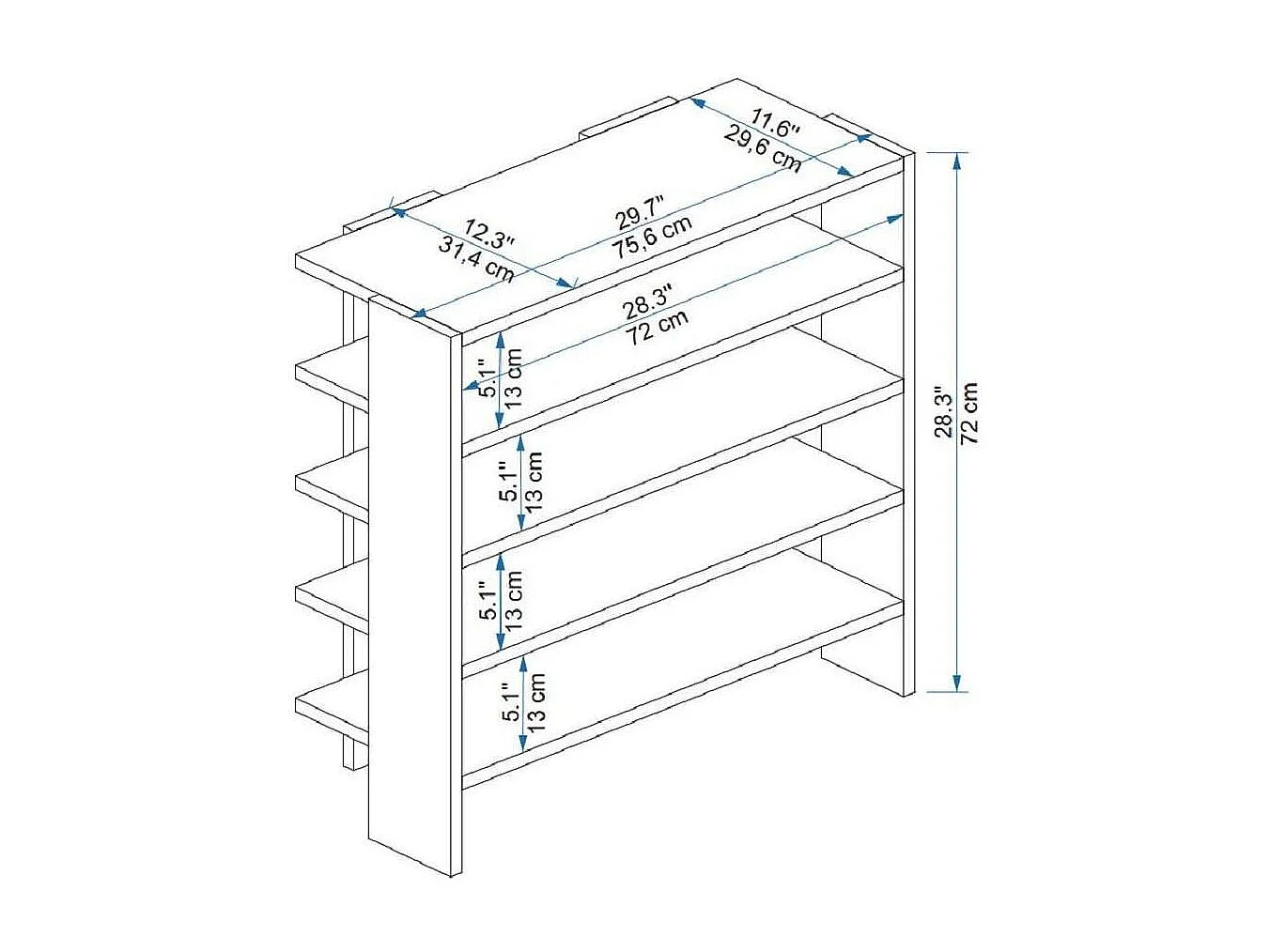 Etagère à chaussures en aggloméré Sargel