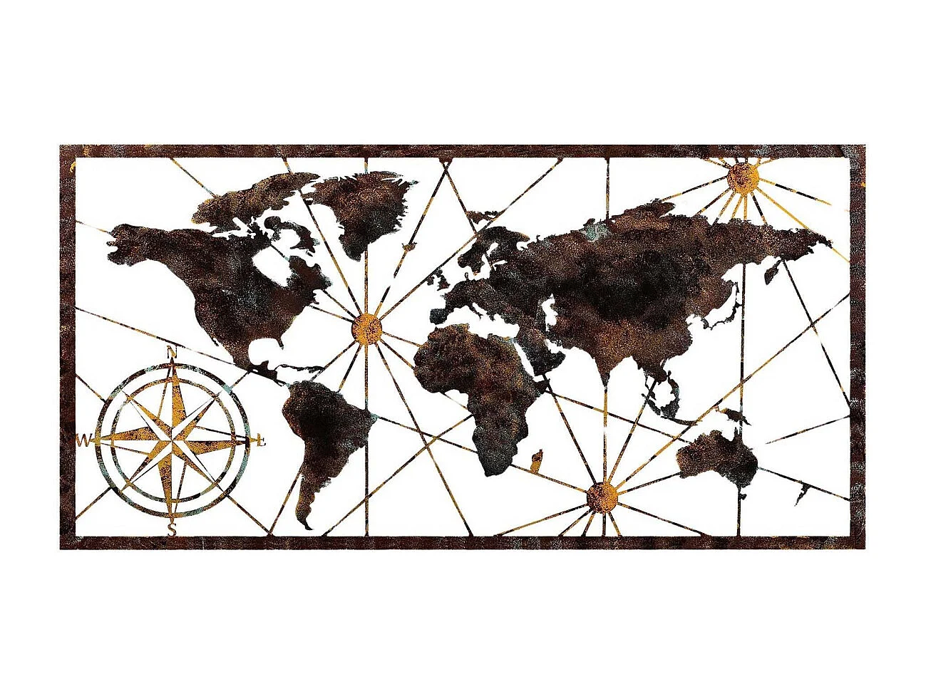 Accesorio decorativo de pared de metal – 120 cm x 60 cm – pintado a mano