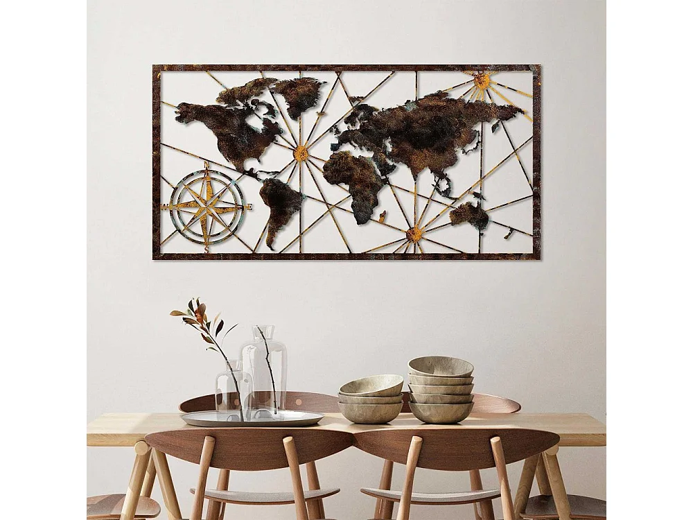 Accesorio decorativo de pared de metal – 120 cm x 60 cm – pintado a mano