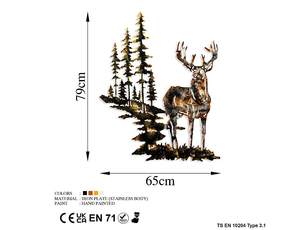 Accesorio decorativo de pared de metal – 65 x 79 cm – 100% metal