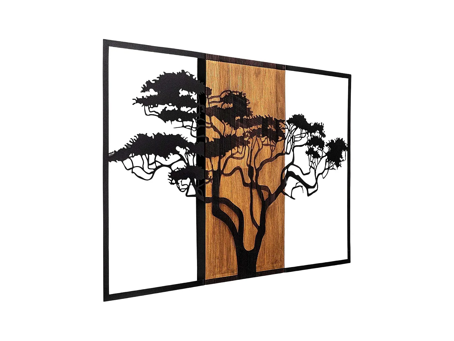 Décoration murale en bois et métal Acacia Tree