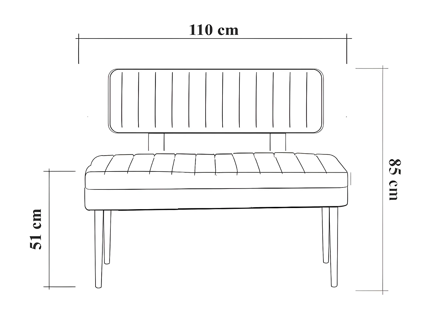 Banquette-coffre capitonnée avec dossier L105cm Molva Bois clair et Tissu Vert foncé