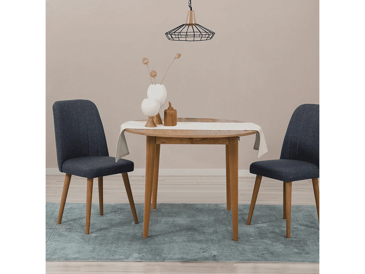 Table extensible de 100 à 131 cm avec pieds en bois massif - VINA