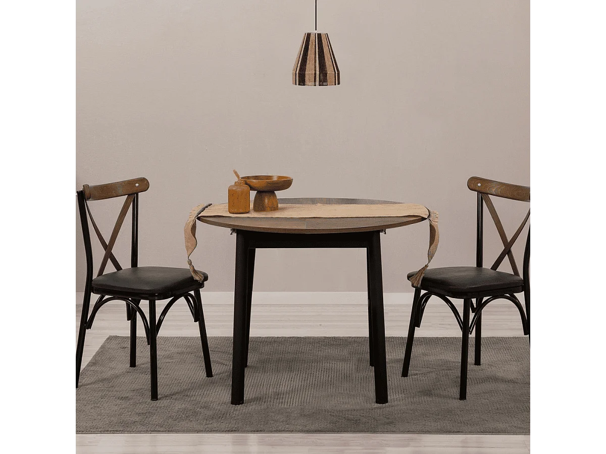 Ausziehbarer Tisch von 100 bis 131 cm mit Massivholzbeinen - VINA