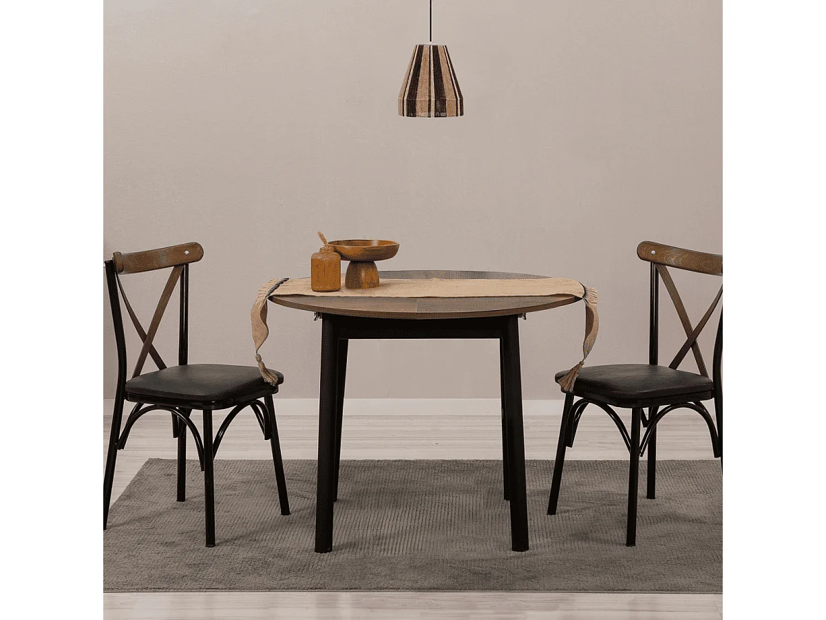 Table extensible de 100 à 131 cm avec pieds en bois massif - VINA