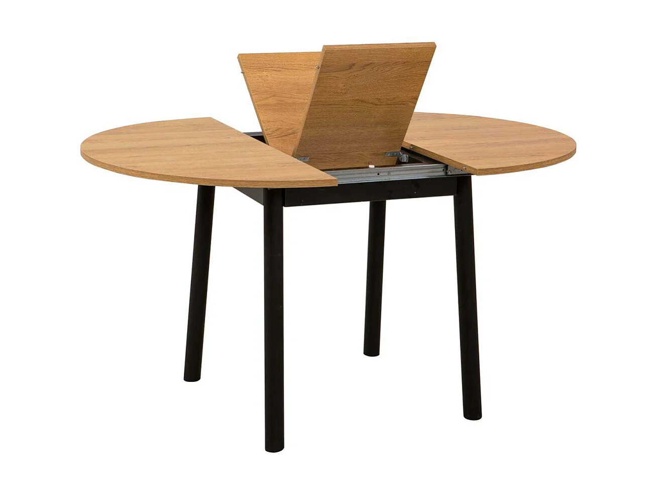 Table repas ronde en aggloméré avec allonge Oliver