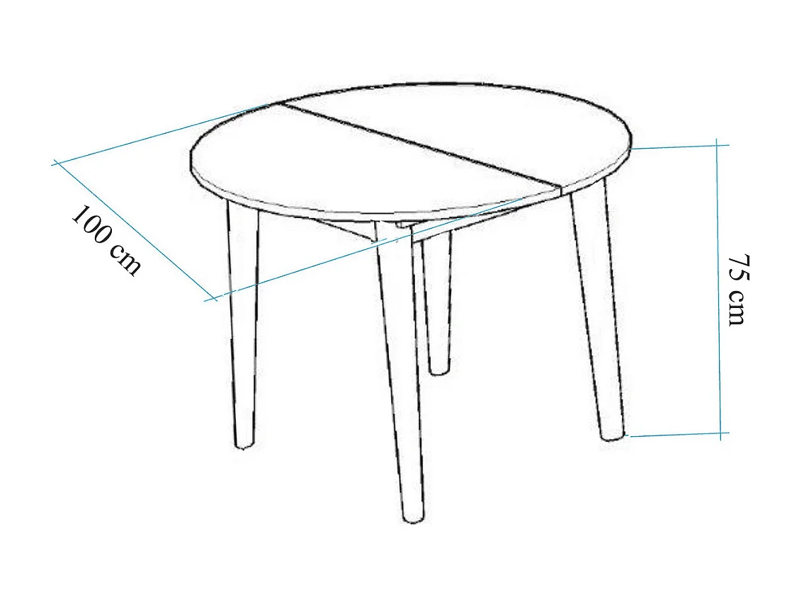 Tavolo allungabile da 100 a 131 cm con gambe in legno massello - VINA
