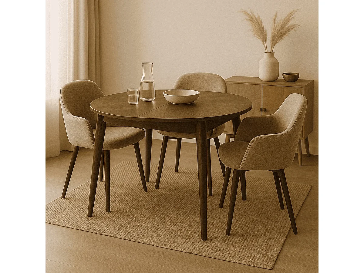 Mesa extensível para 4 pessoas com pés em madeira maciça VINA