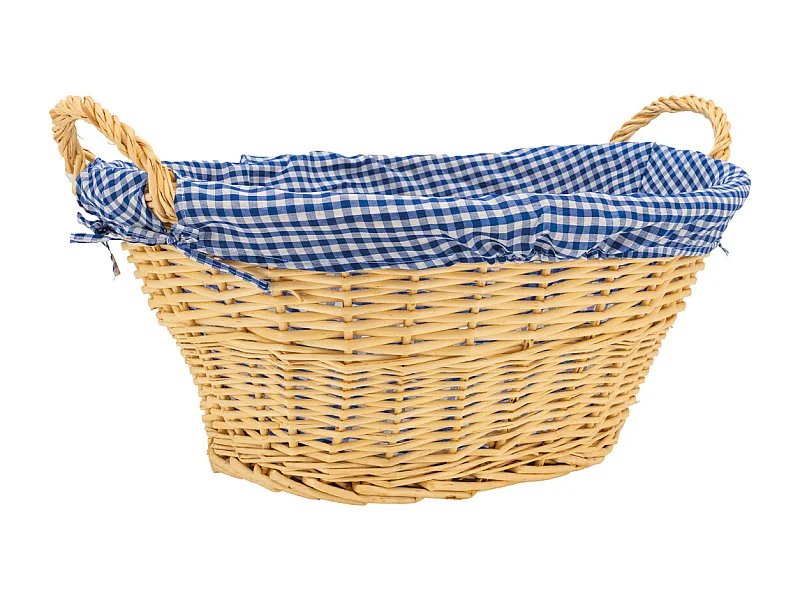 Corbeille à linge en osier clair