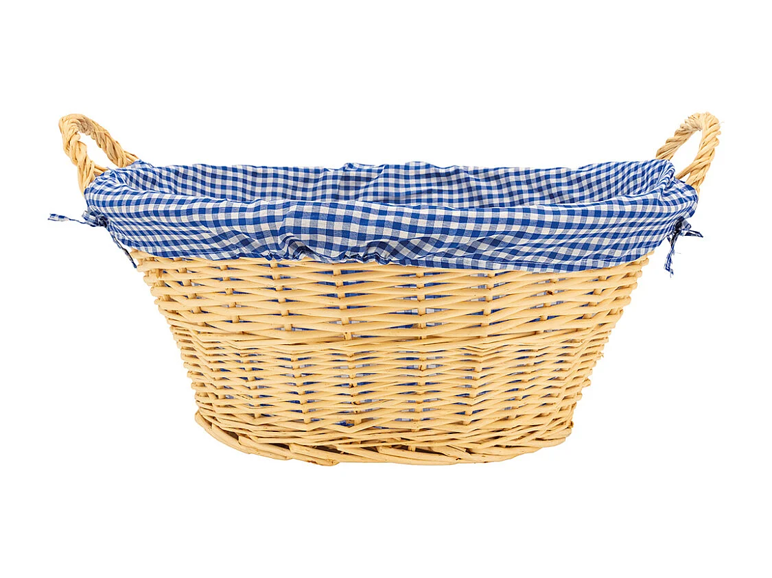 Corbeille à linge en osier clair