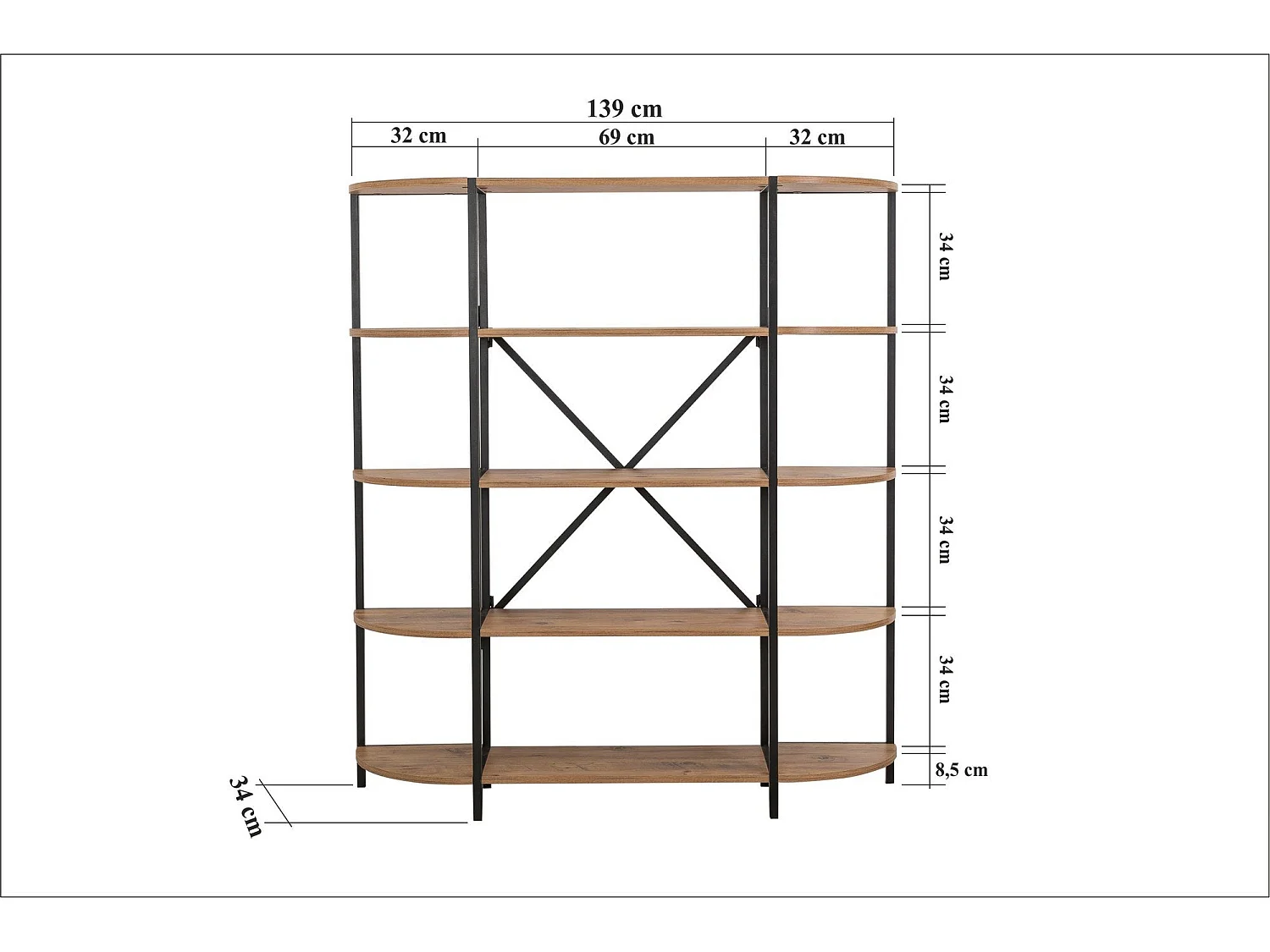 Etagère en aggloméré et métal Signa