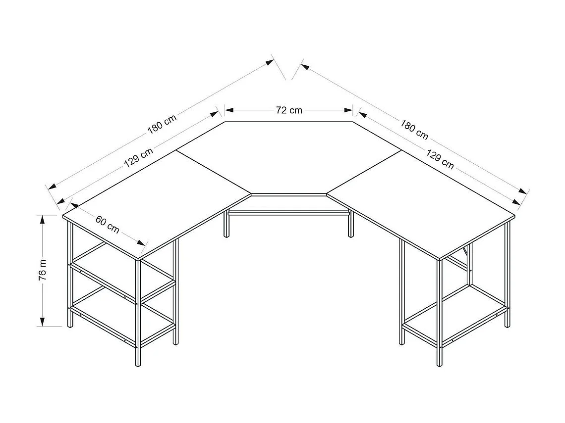 Bureau d'angle en aggloméré Power