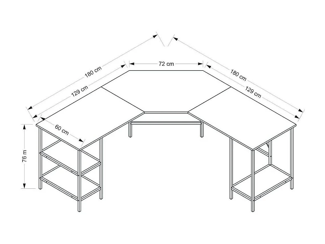 Bureau d'angle en aggloméré Power