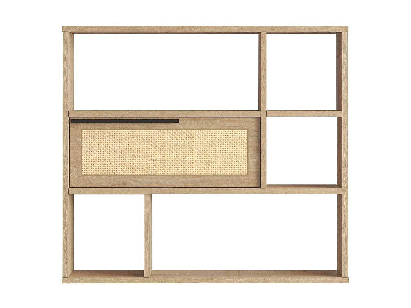 Estante de pared elegante, 90,1 cm x 81 cm x 22 cm | Tablero de partículas 100% melaminado, revestimiento UV | Acabado mate