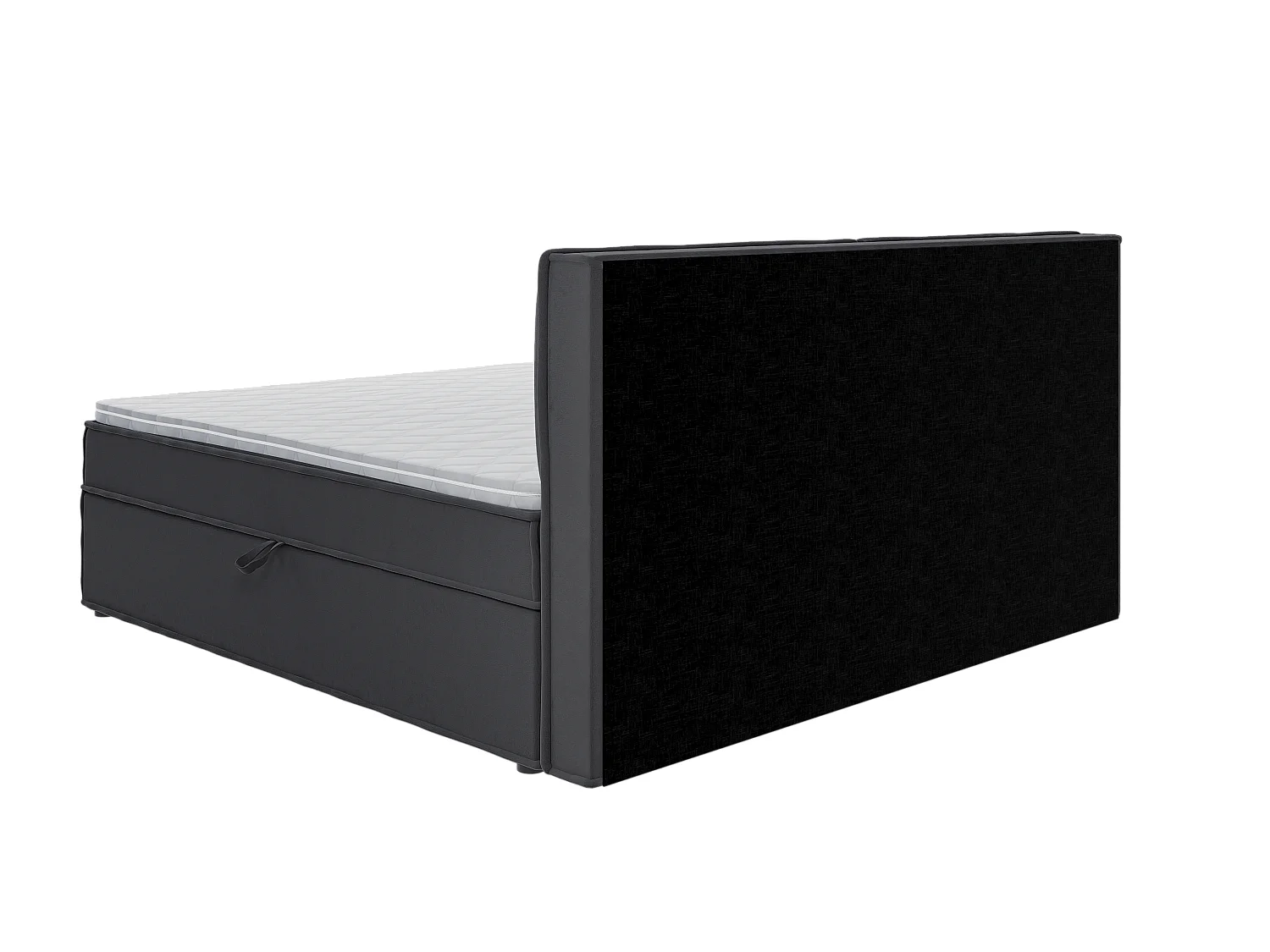 Dexter - Modernes Boxspringbett 200x200 mit Topper und Bettkästen aus Graphit Luxusmicrofaser