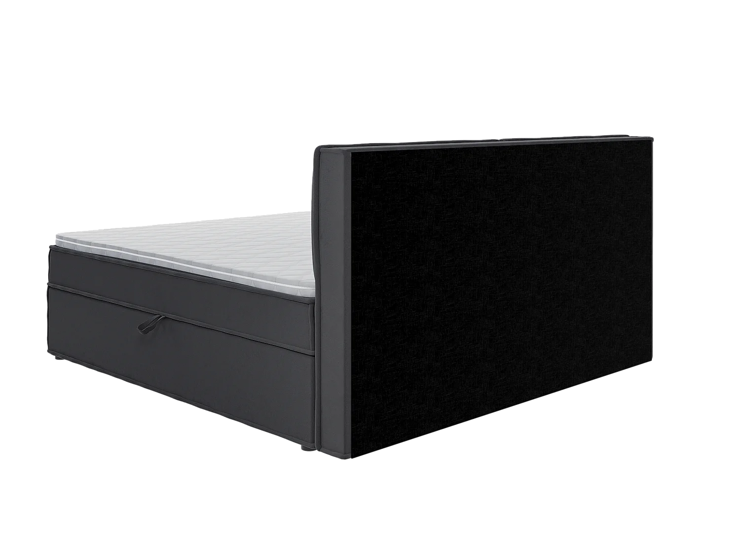 Dexter - Modernes Boxspringbett 200x200 mit Topper und Bettkästen aus Graphit Luxusmicrofaser