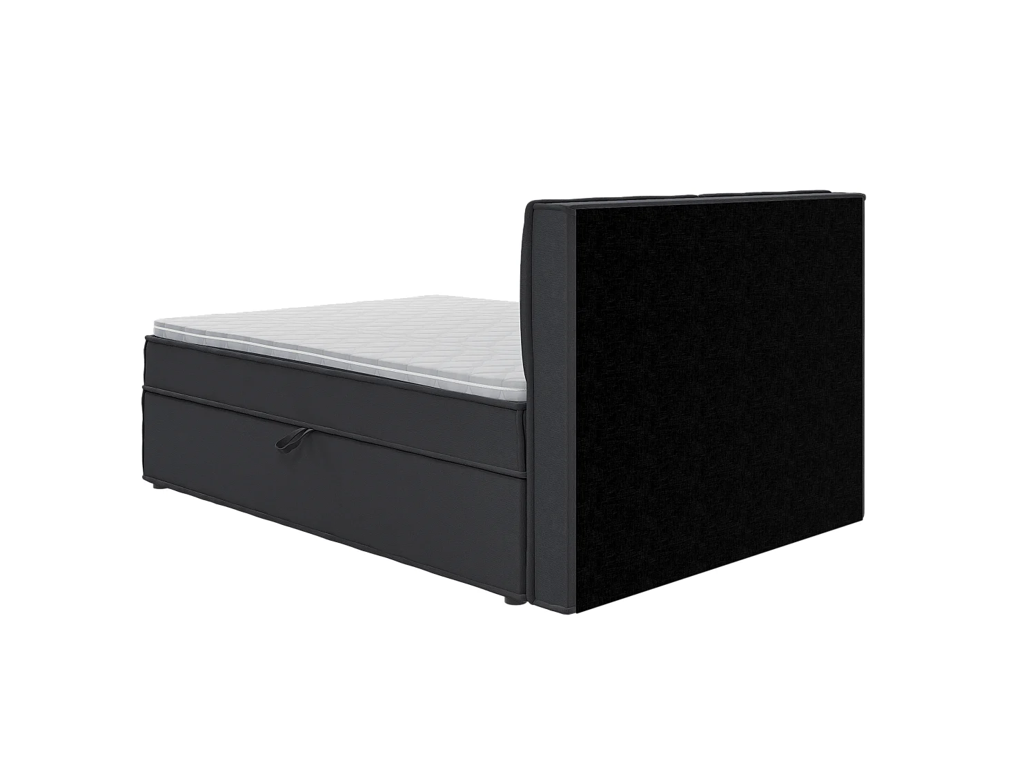 Dexter - Modernes Boxspringbett 140x200 mit Topper und Bettkästen aus Graphit Luxusmicrofaser