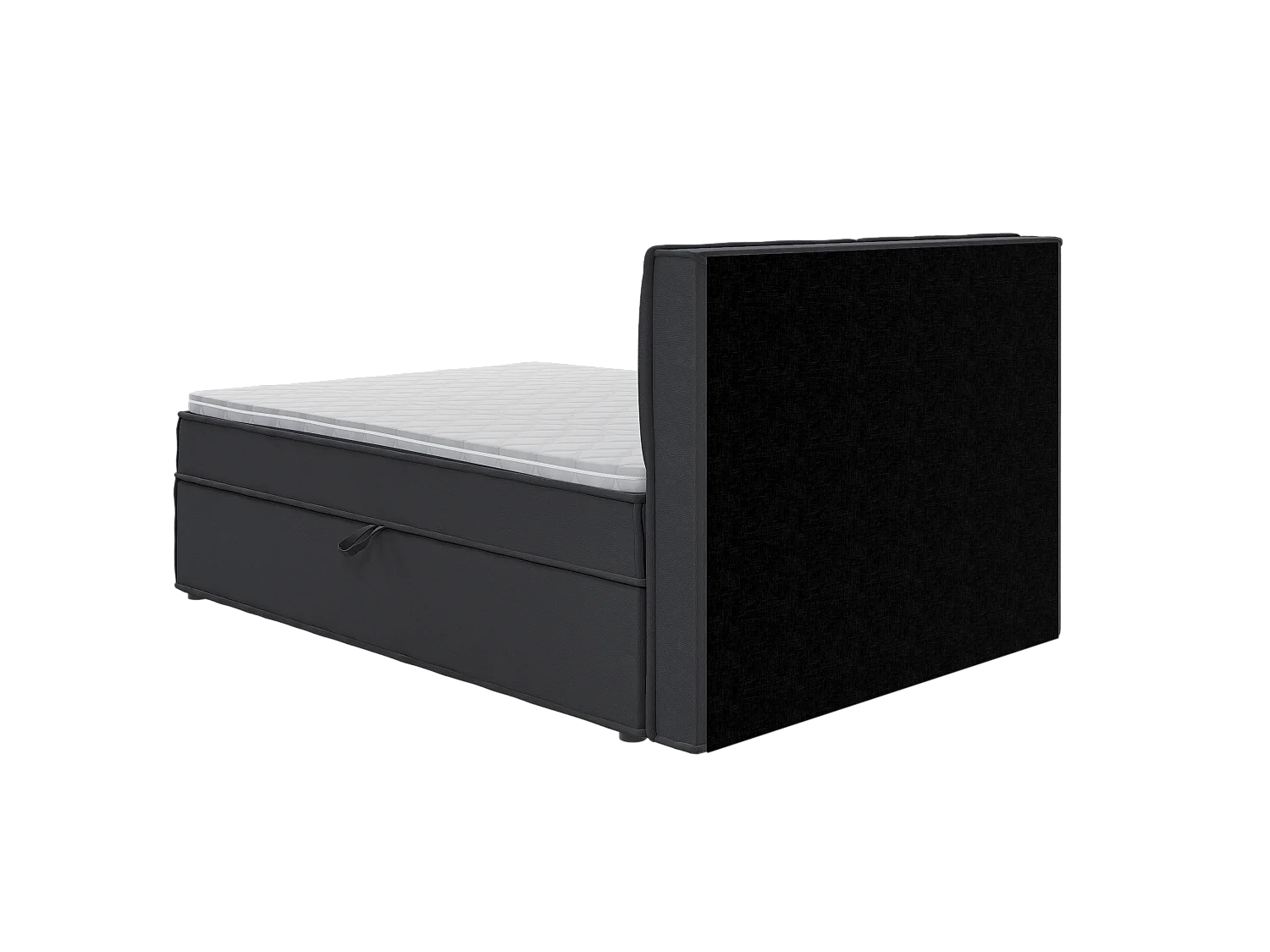 Dexter - Modernes Boxspringbett 140x200 mit Topper und Bettkästen aus Graphit Luxusmicrofaser