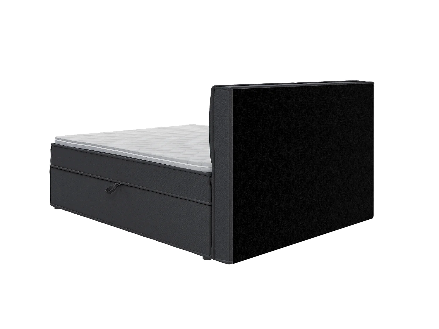 Dexter - Modernes Boxspringbett 160x200 mit Topper und Bettkästen aus Graphit Luxusmicrofaser