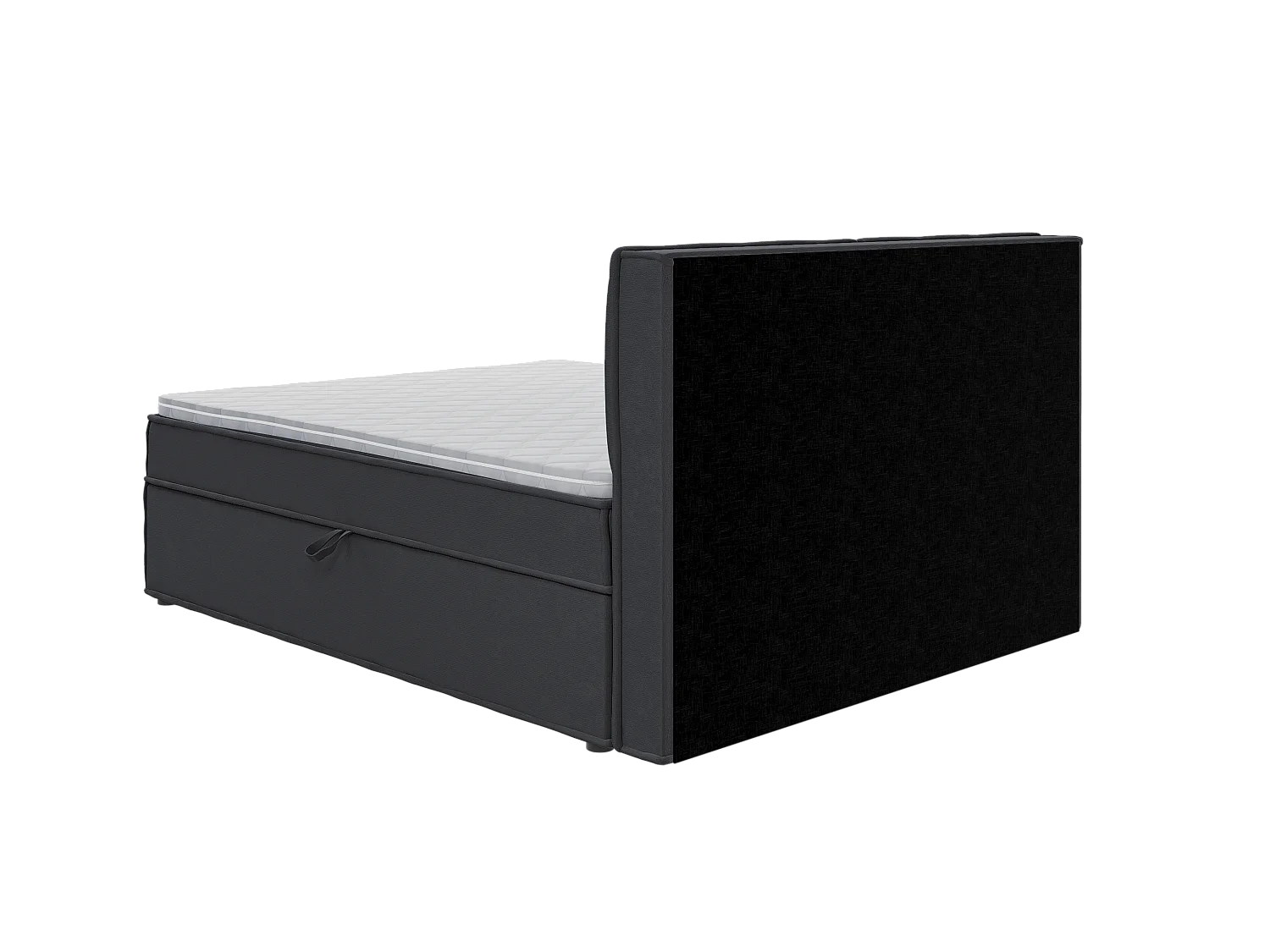 Dexter - Modernes Boxspringbett 160x200 mit Topper und Bettkästen aus Graphit Luxusmicrofaser