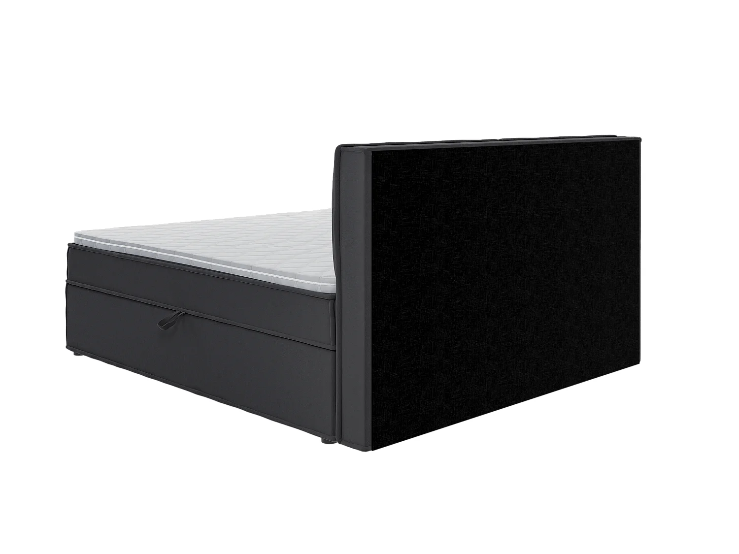 Dexter - Modernes Boxspringbett 180x200 mit Topper und Bettkästen aus Graphit Luxusmicrofaser