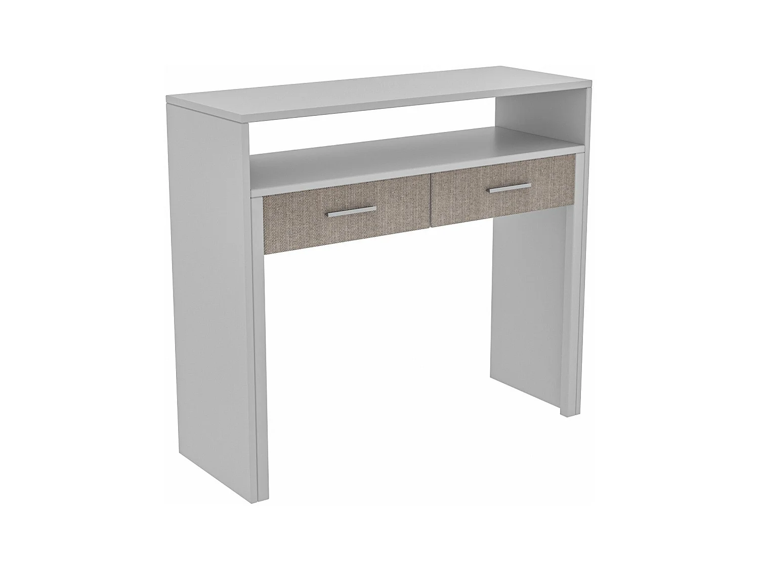 Bureau extensible 2 tiroirs Atsuji 99x88cm Bois Blanc