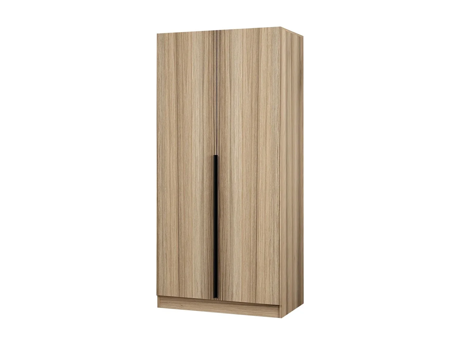 Armoire 2 portes Kanawa L90xH210cm chêne clair et Noir