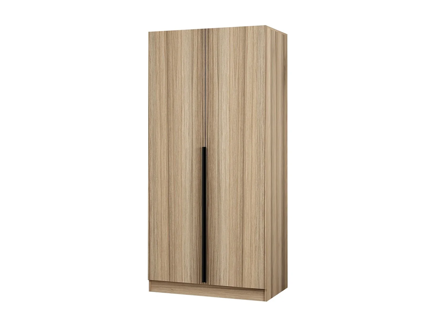 Armoire 2 portes Kanawa L90xH210cm chêne clair et Noir