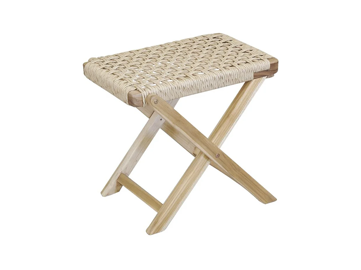 Table pliante en teck et cannage Synthétique BAIA