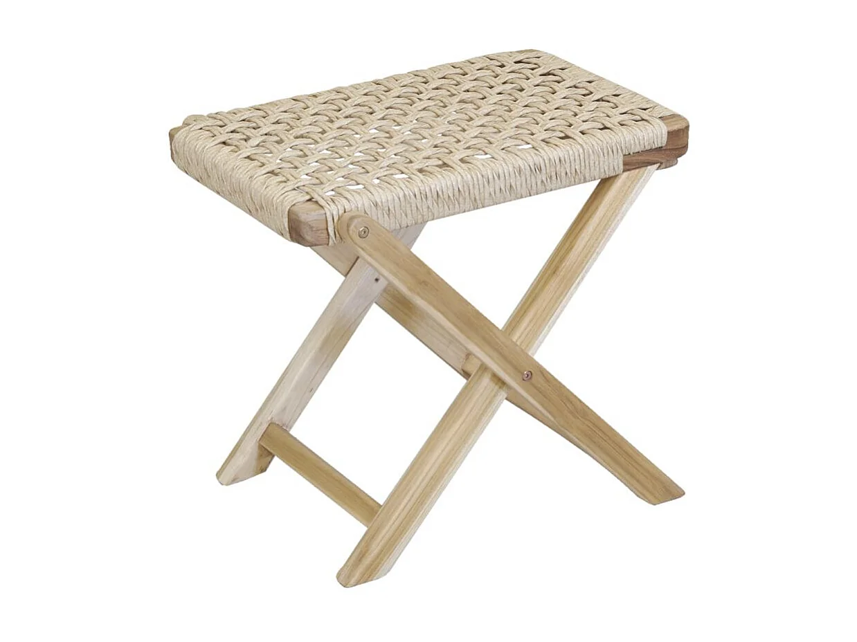 Table pliante en teck et cannage Synthétique BAIA