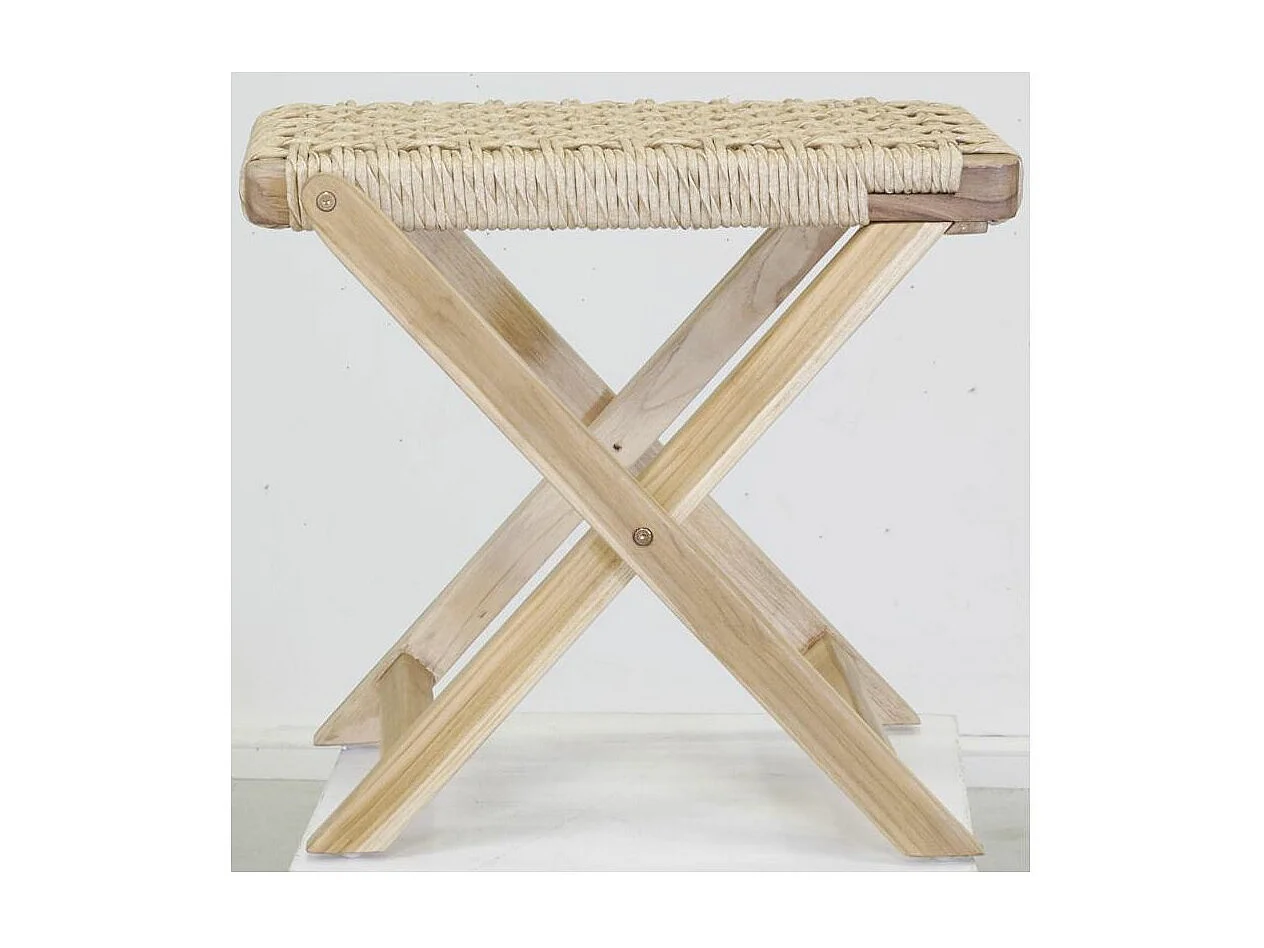 Table pliante en teck et cannage Synthétique BAIA