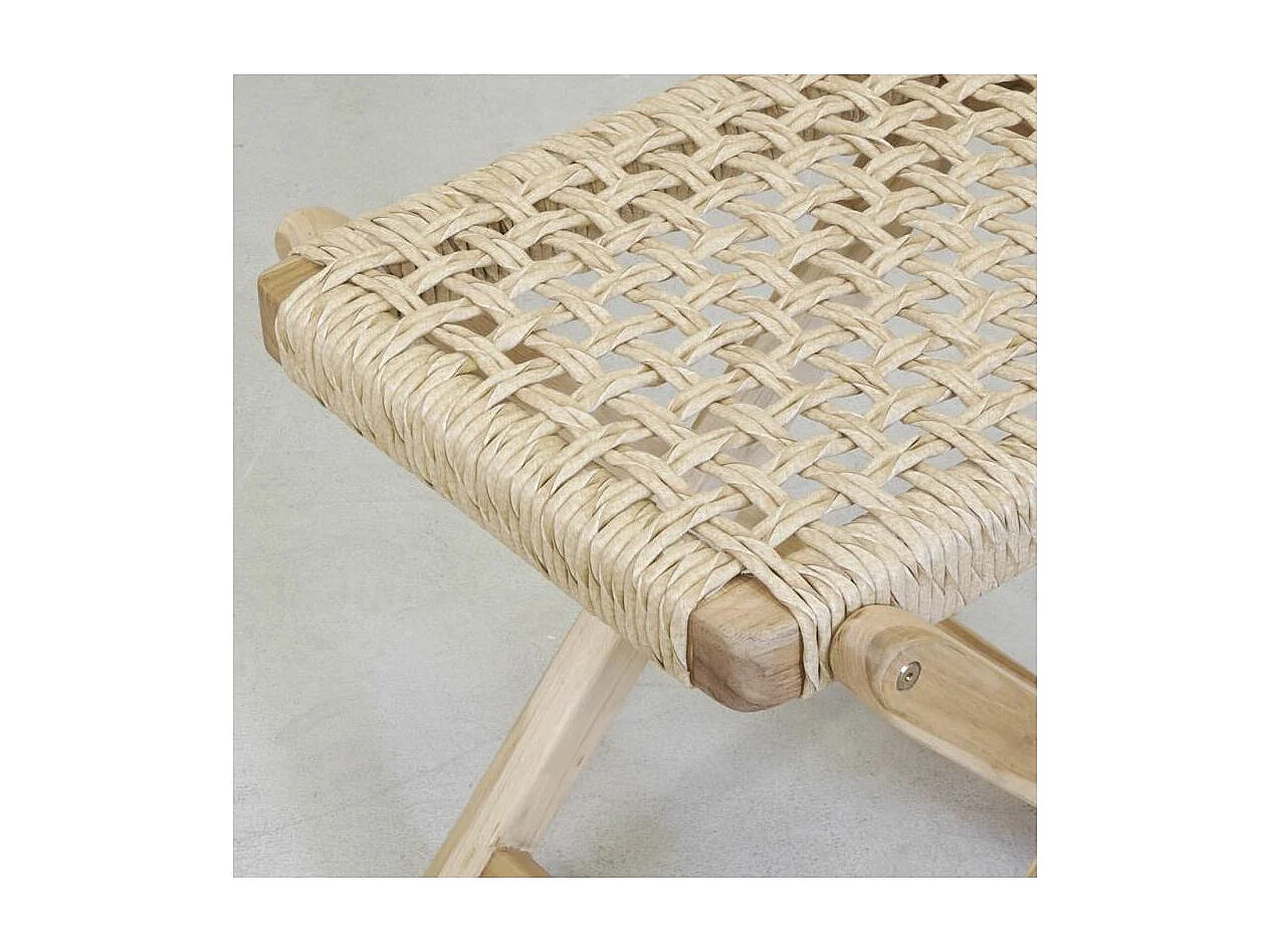 Table pliante en teck et cannage Synthétique BAIA