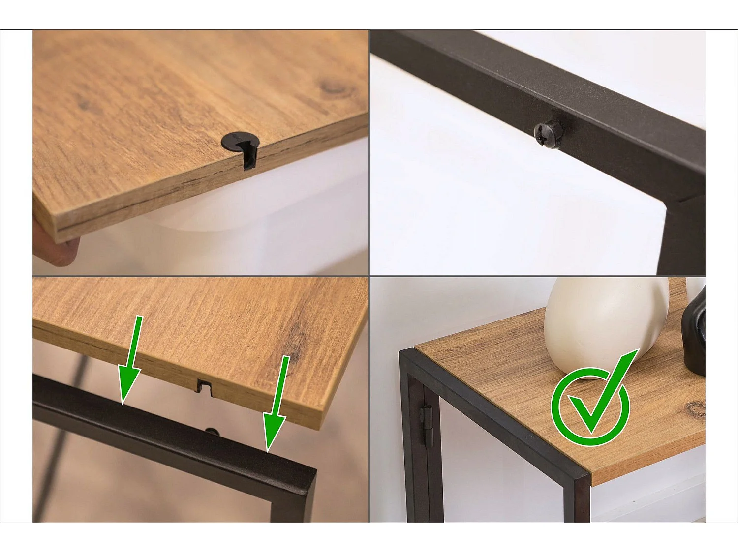 Bureau style industriel avec étagère Injari L139cm Bois clair et Métal Noir