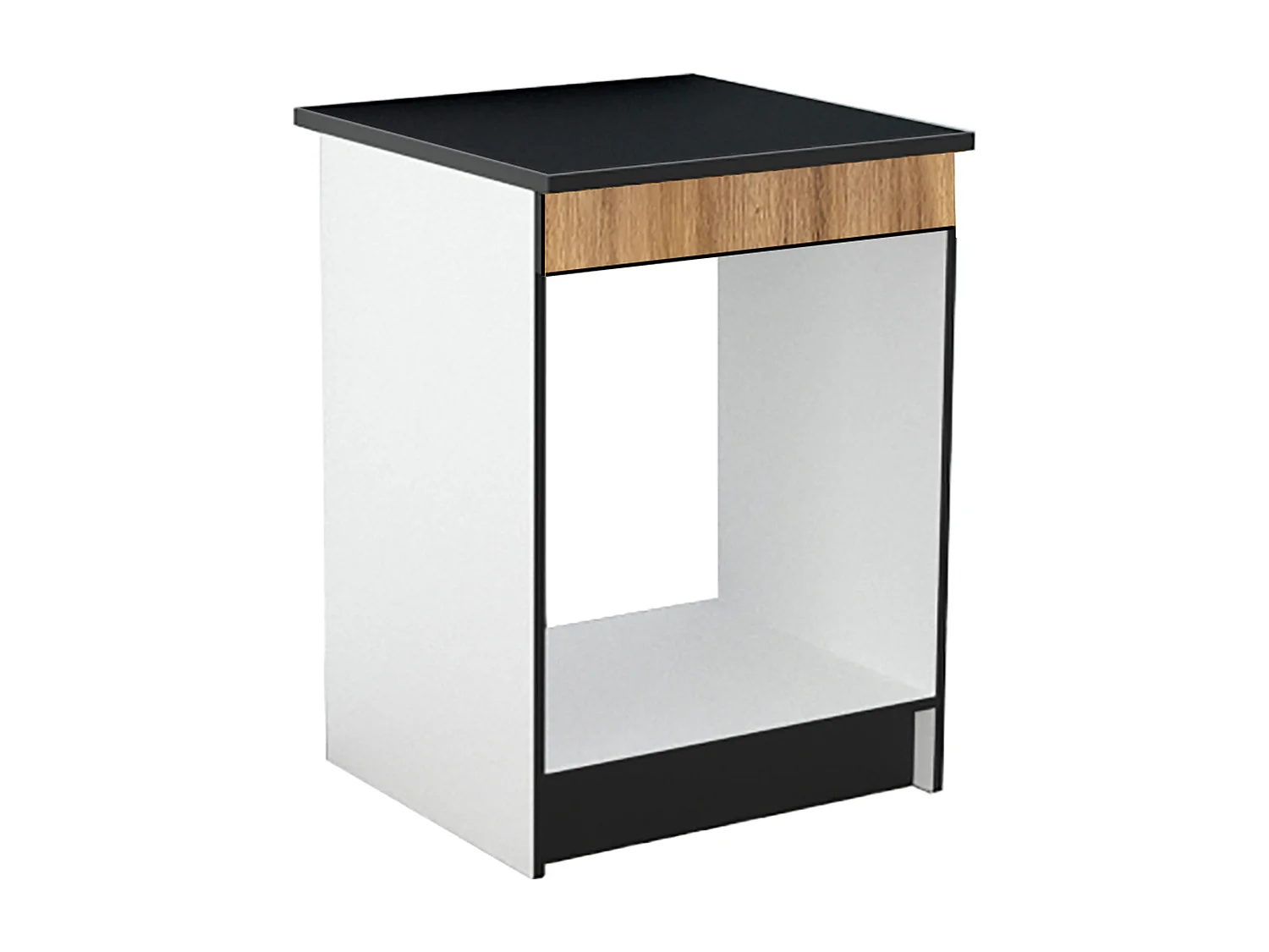 Cozinha completa com plano de trabalho 240 cm natural e preto - TRATTORIA