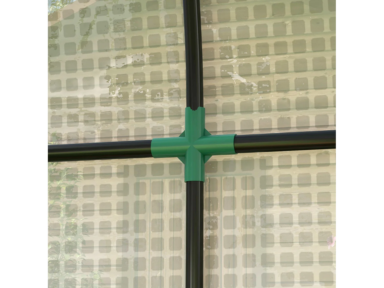 Serre de jardin 2 m² serre à tomates 2 portes acier PE blanc