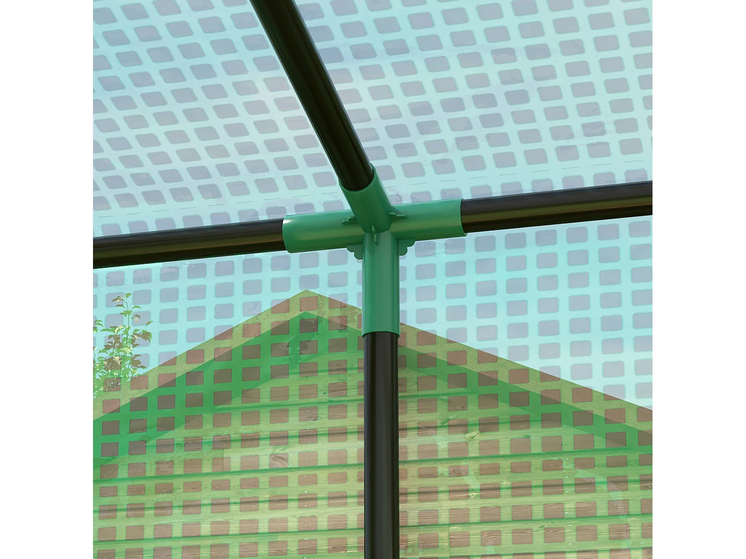 Serre de jardin murale serre adossée porte 2 fenêtres