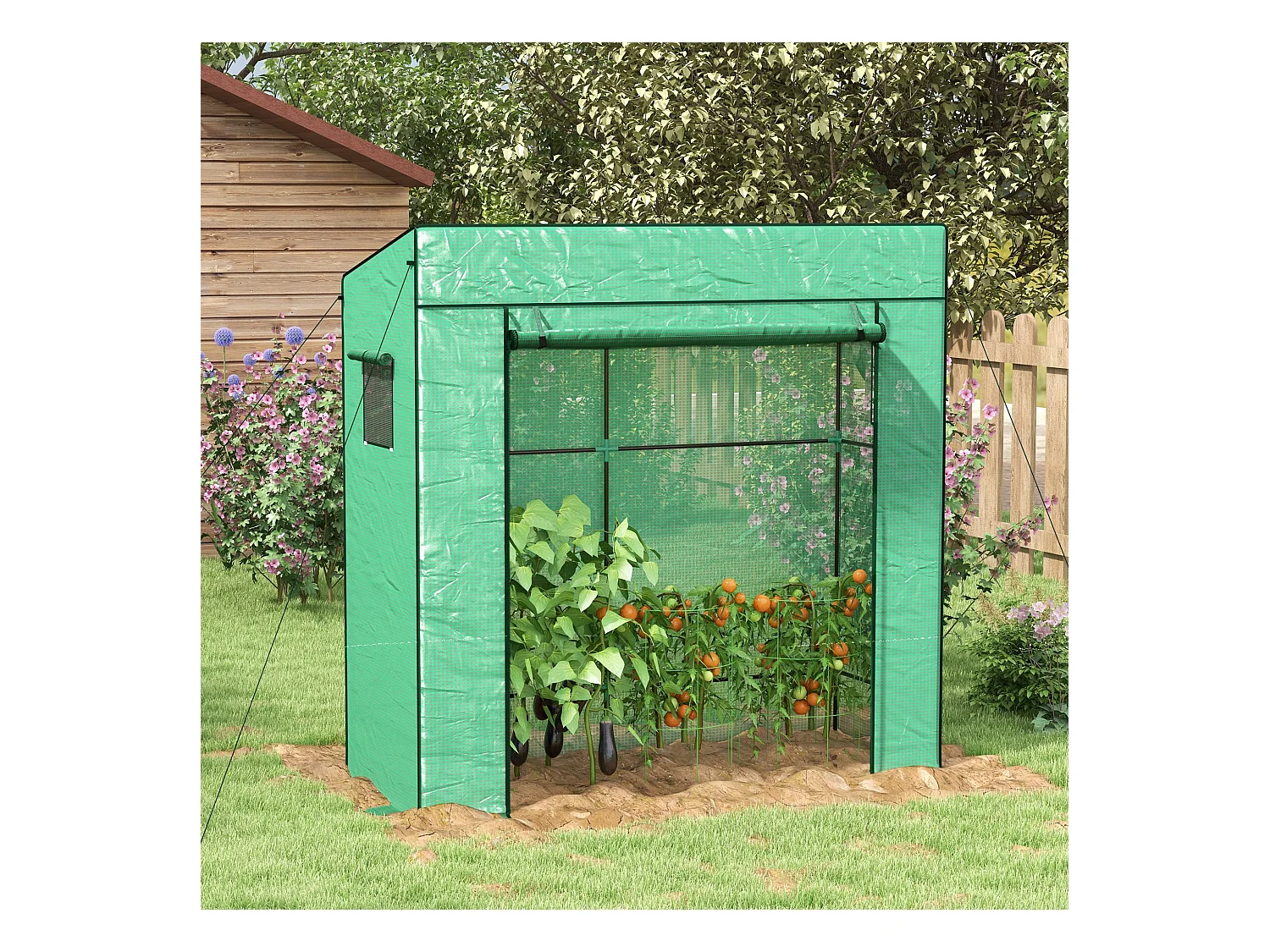 Serre de jardin murale serre adossée porte 2 fenêtres