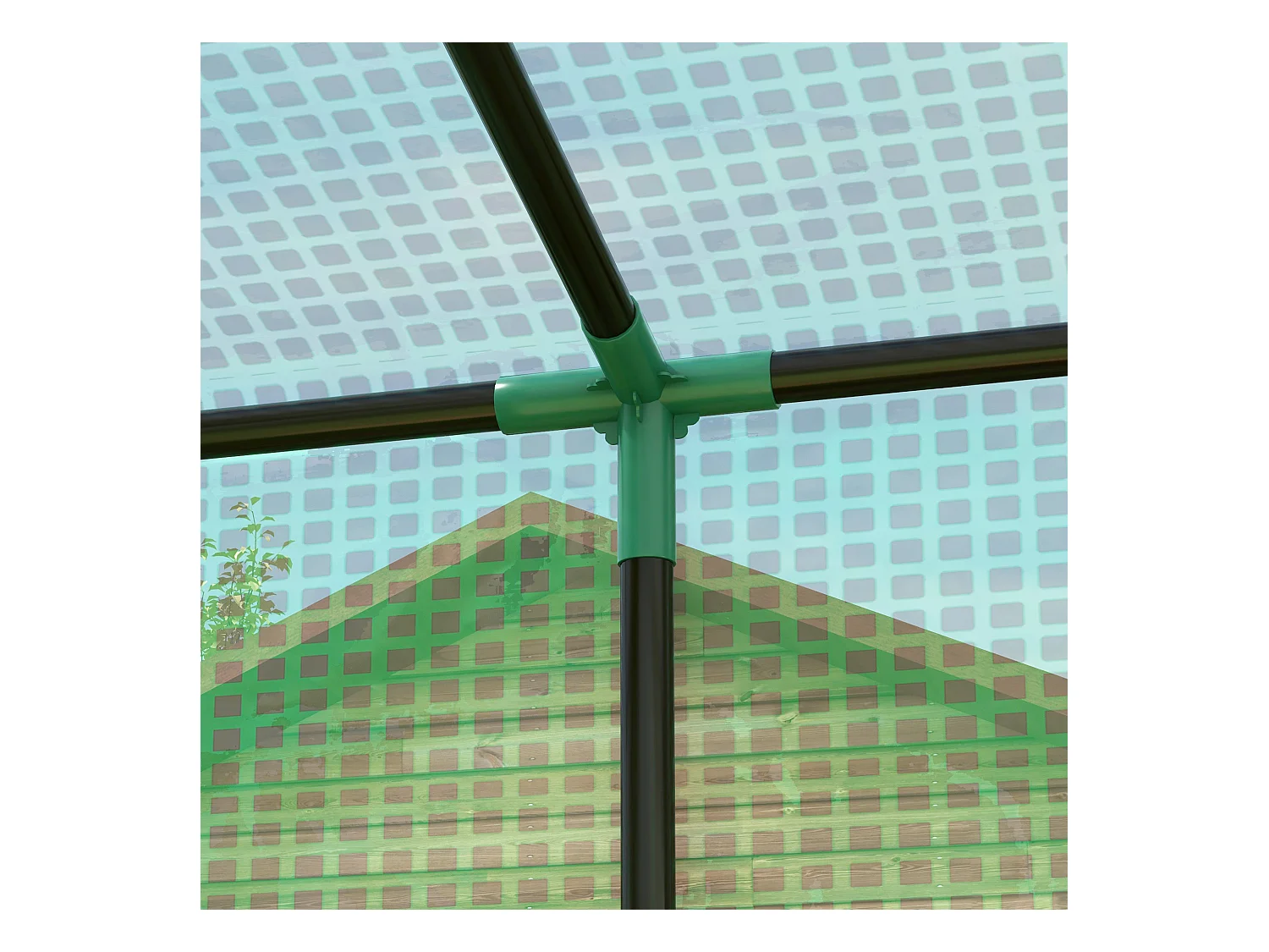 Serre de jardin murale serre adossée porte 2 fenêtres