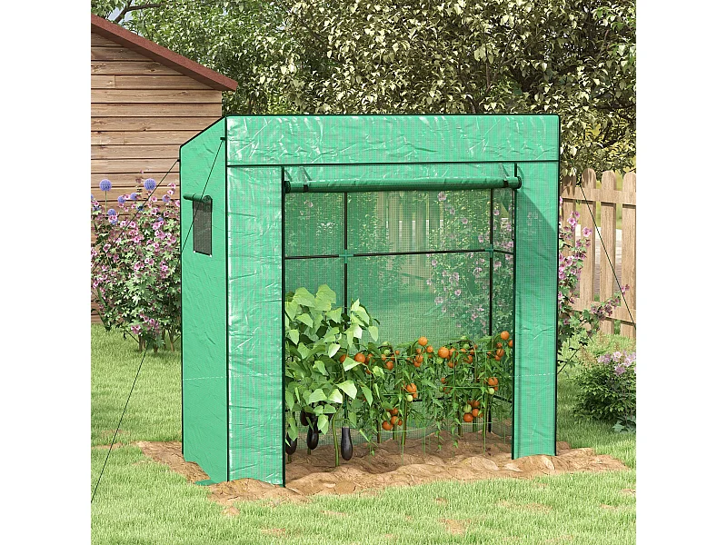 Serre de jardin murale serre adossée porte 2 fenêtres