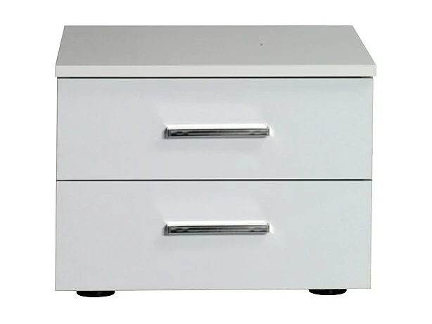 Lote de dos mesitas de noche para dormitorio. Colección SENA. Color blanco brillante.