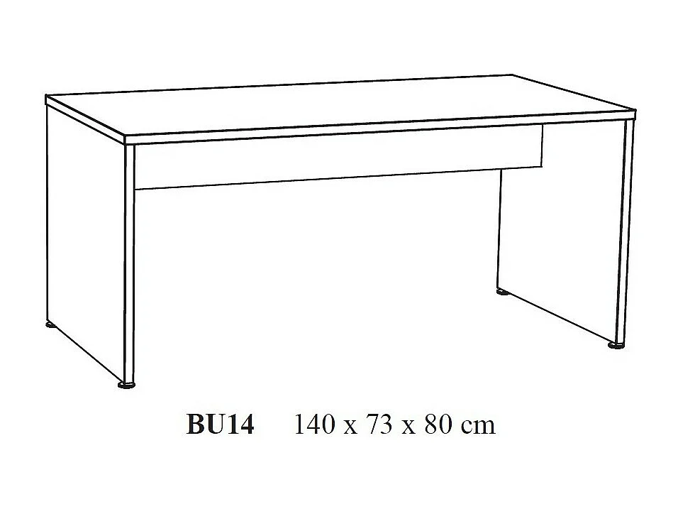 Mesa de escritório profissional 140cm cor carvalho claro coleção YUKON
