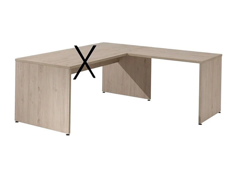 Retorno para mesa da coleção YUKON na cor carvalho claro.