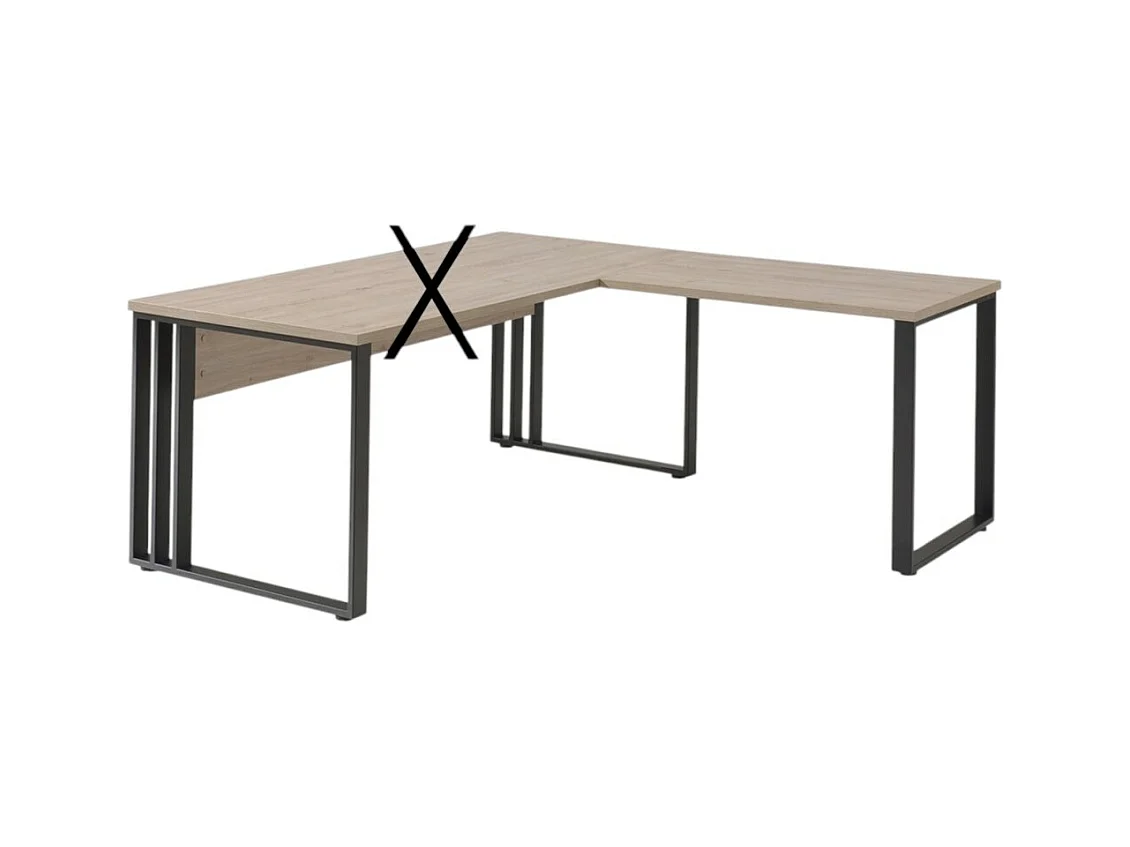 Retour de bureau YUKON – Chêne clair et pieds noirs – Design moderne 100 cm