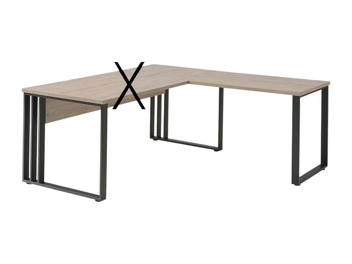 Retour de bureau YUKON – Chêne clair et pieds noirs – Design moderne 100 cm