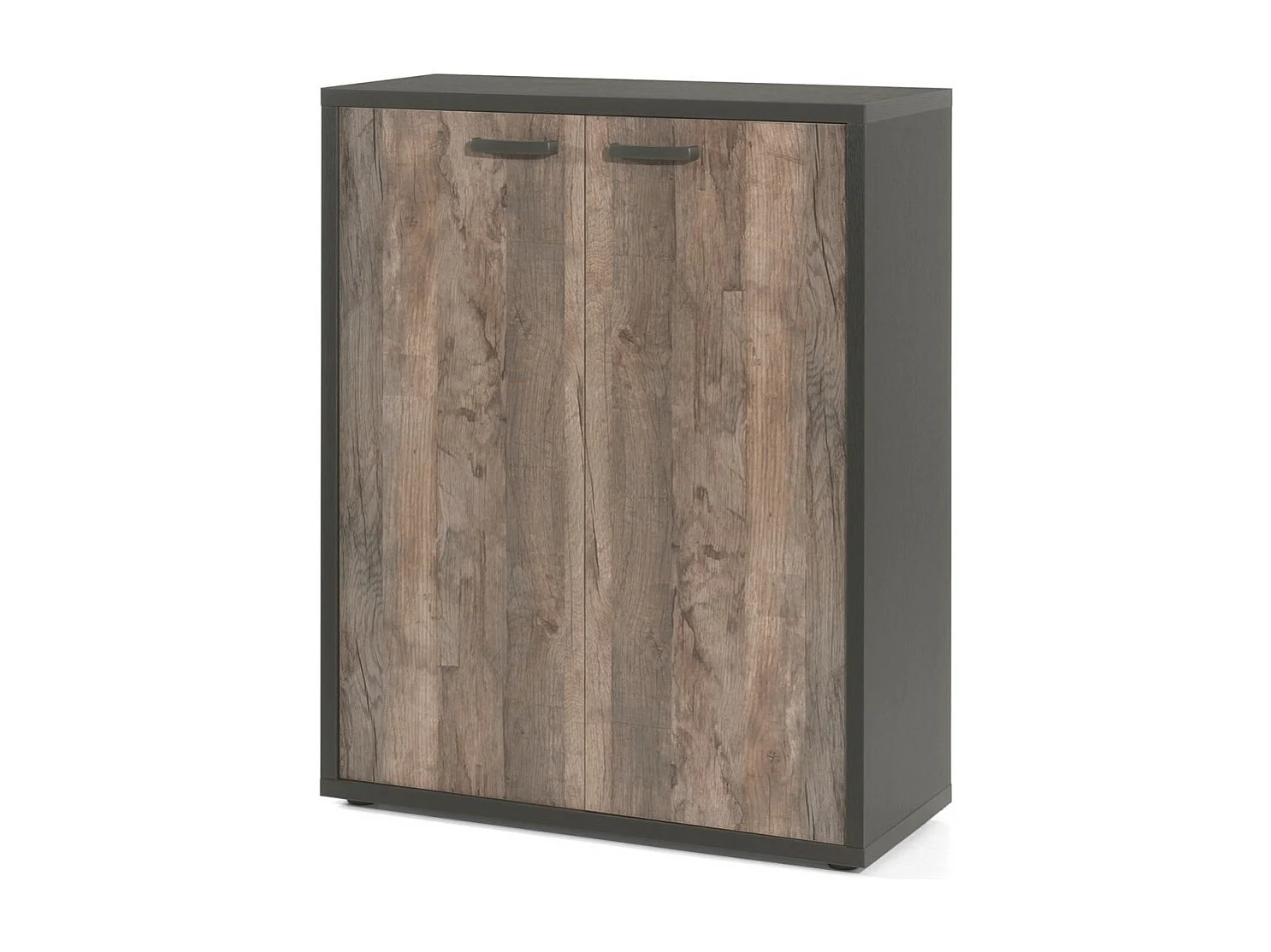 Ensemble de 8 meubles de bureau professionnel coloris chêne vieilli et noir collection SOON