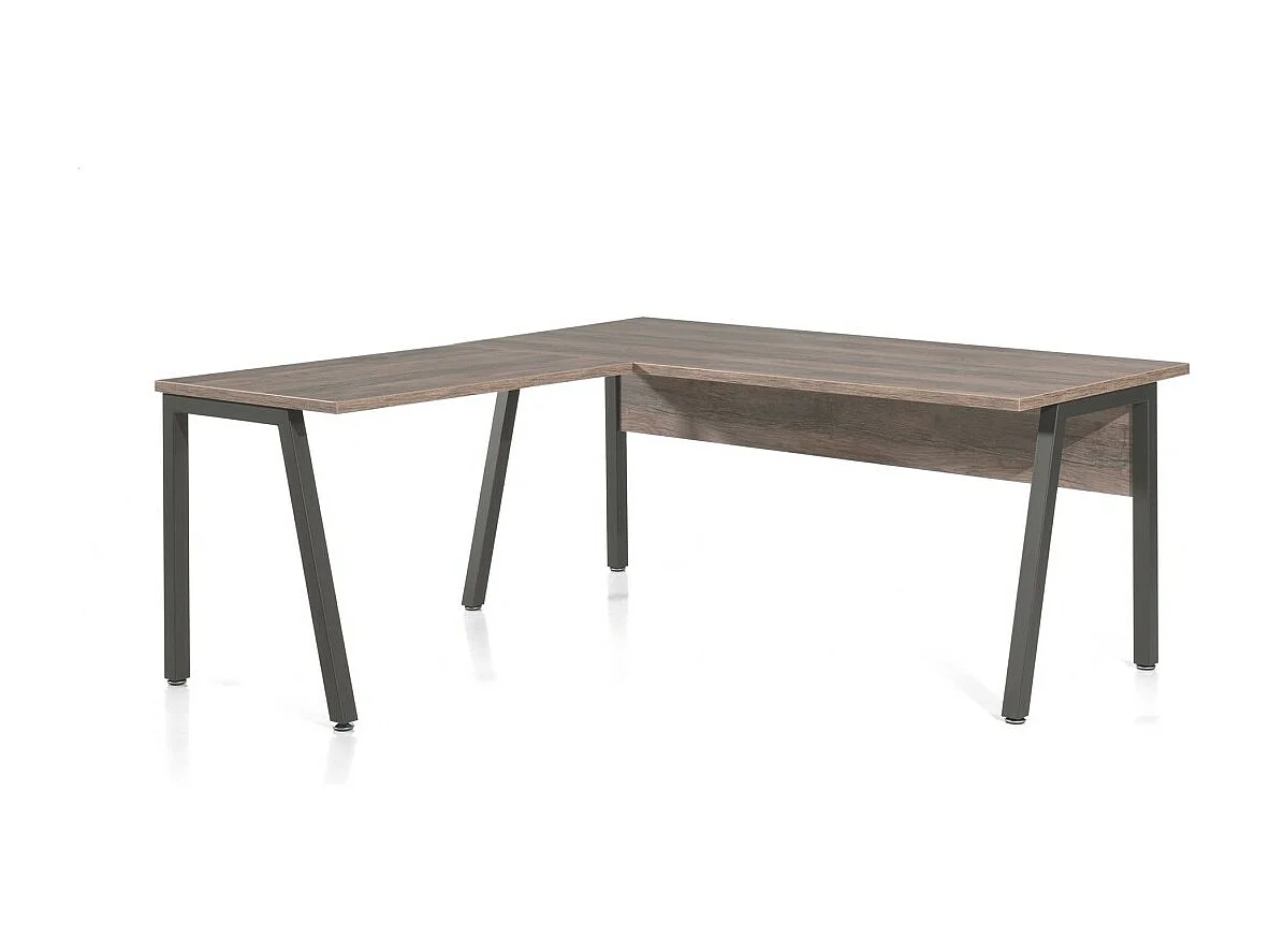 Ensemble de 8 meubles de bureau professionnel coloris chêne vieilli et noir collection SOON