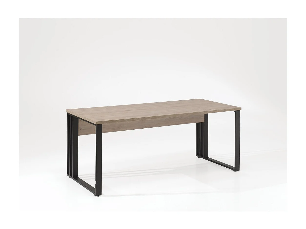 Professioneller Schreibtisch 160cm in hellem Eichenfarbton und Schwarz, Kollektion YUKON
