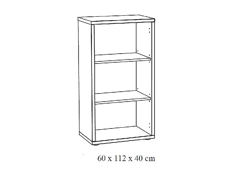 Bibliothèque de Bureau avec 2 étagères coloris gris effet bois | Collection SOON | Meublorama
